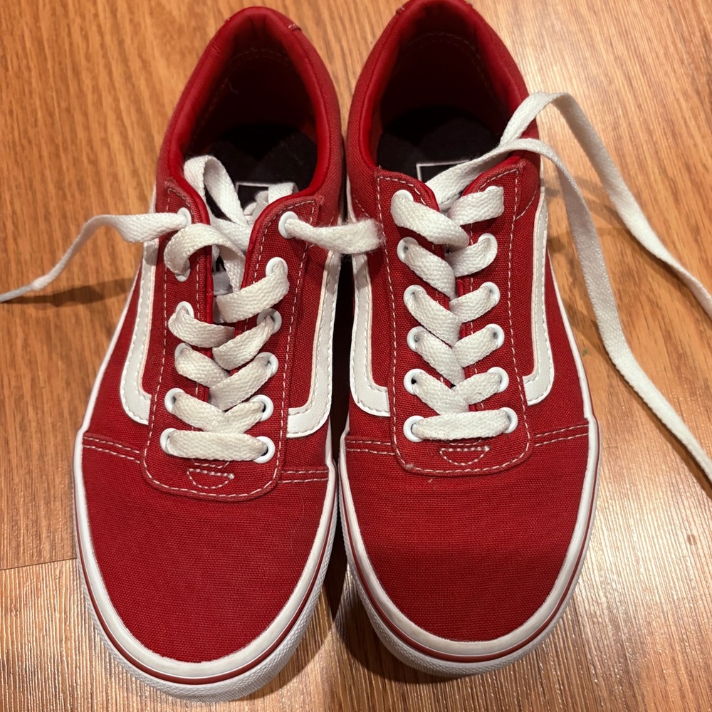 Vans red sneakers Youth size 1